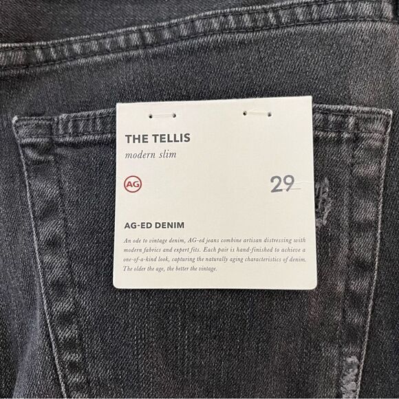 AG Tellis Deconstructed Modern Slim Fit Jeans with Stretch in Black Wash, 29 NWT - Picture 12 of 14